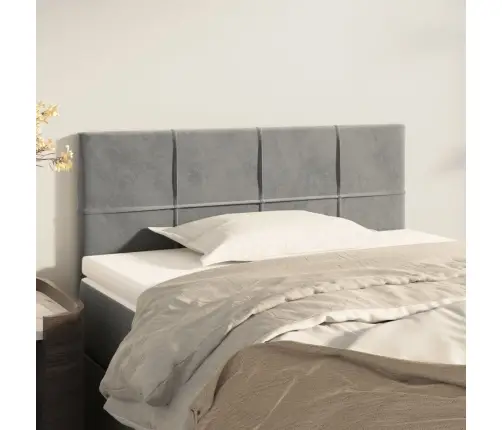 Galvūgalis, Šviesiai Pilkos Spalvos, 100X5X78/88cm Aksomas