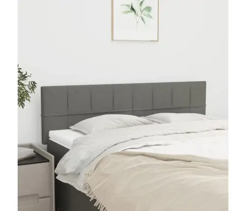 Gultas Galvgaļi, 2 Gab., 72X5X78/88 Cm, Tumši Pelēks Audums Vidaxl