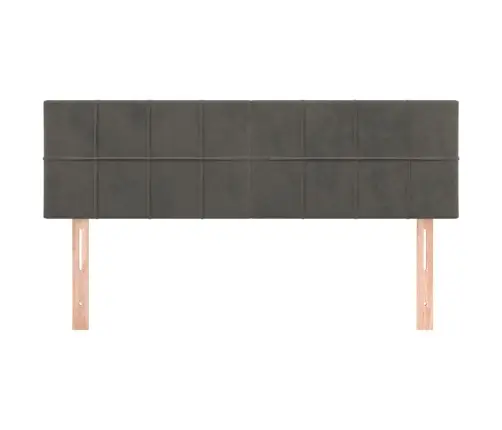 Gultas Galvgaļi, 2 Gab., 72X5X78/88 Cm, Tumši Pelēks Samts Vidaxl