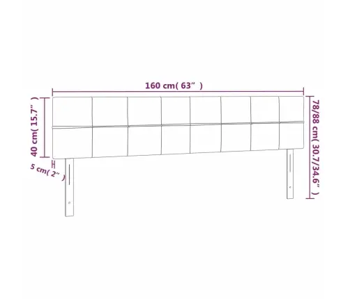 Gultas Galvgaļi, 2 Gab., 80X5X78/88 Cm, Gaiši Pelēks Audums Vidaxl