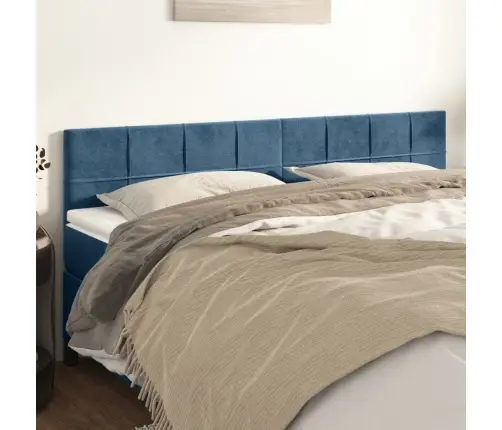 Voodipeatsid 2 Tk, Tumesinine, 90X5X78/88 cm Samet