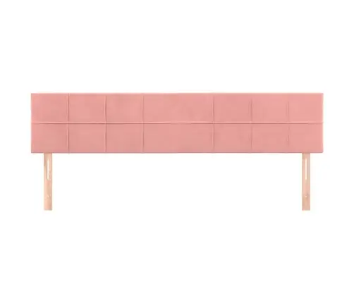 Gultas Galvgaļi, 2 Gab., 90X5X78/88 Cm, Rozā Samts Vidaxl