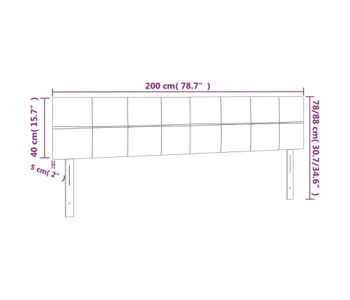 Gultas Galvgaļi, 2 Gab., 100X5X78/88 Cm, Zils Audums Vidaxl