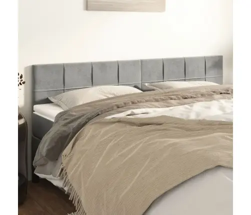 Voodipeatsid 2 Tk, Helehall, 100X5X78/88 cm Samet