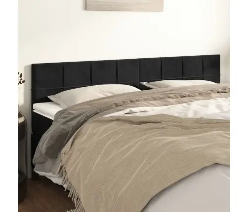 Gultas Galvgaļi, 2 Gab., 100X5X78/88 Cm, Melns Samts Vidaxl