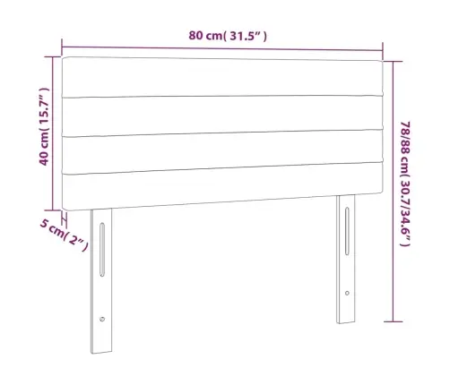 Gultas Galvgalis, 80X5X78/88 Cm, Melns Samts Vidaxl