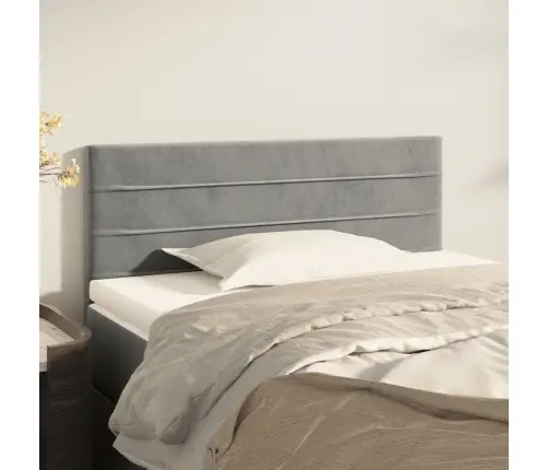 Galvūgalis, Šviesiai Pilkos Spalvos, 100X5X78/88cm Aksomas