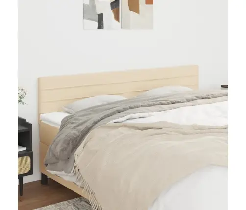 Gultas Galvgaļi, 2 Gab., 80X5X78/88 Cm, Krēmkrāsas Audums Vidaxl