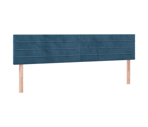 Gultas Galvgaļi, 2 Gab., 100X5X78/88 Cm, Zils Samts Vidaxl