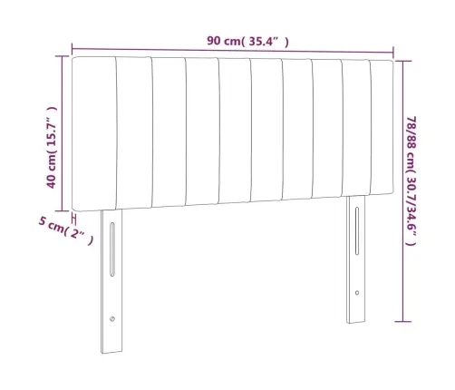 Gultas Galvgalis, 90X5X78/88 Cm, Melns Audums Vidaxl