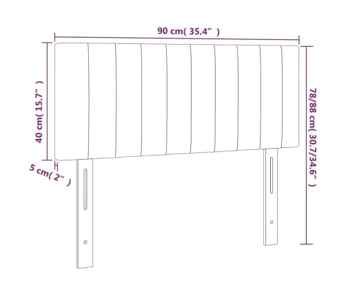 Gultas Galvgalis, 90X5X78/88 Cm, Tumši Brūns Audums Vidaxl