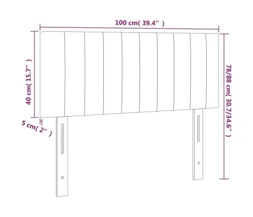 Gultas Galvgalis, 100X5X78/88 Cm, Zils Samts Vidaxl
