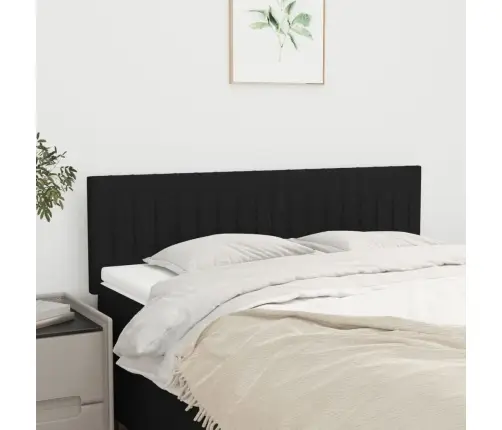 Gultas Galvgaļi, 2 Gab., 72X5X78/88 Cm, Melns Audums Vidaxl