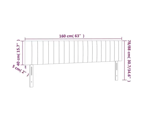 Gultas Galvgaļi, 2 Gab., 80X5X78/88 Cm, Melns Audums Vidaxl