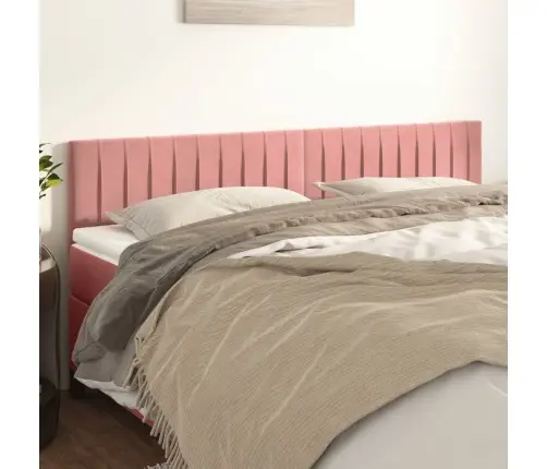 Gultas Galvgaļi, 2 Gab., 90X5X78/88 Cm, Rozā Samts Vidaxl