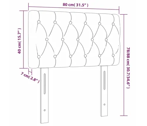 Gultas Galvgalis, 80X7X78/88 Cm, Melns Audums Vidaxl
