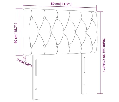 Gultas Galvgalis, 80X7X78/88 Cm, Pelēkbrūns Audums Vidaxl