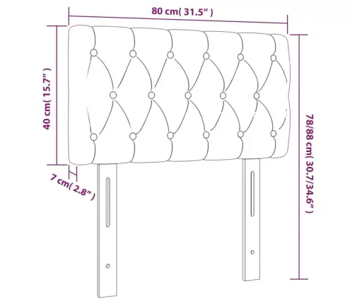 Gultas Galvgalis, 80X7X78/88 Cm, Tumši Zils Samts Vidaxl