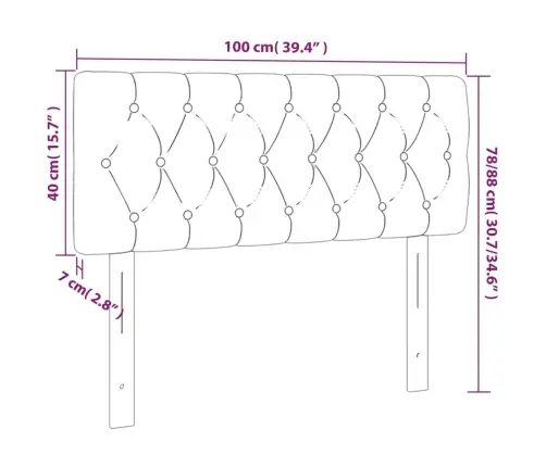 Galvūgalis, Tamsiai Pilkos Spalvos, 100X7X78/88 cm Audinys