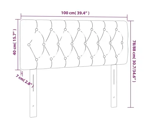 Voodipeats, Tumesinine, 100X7X78/88 cm Samet