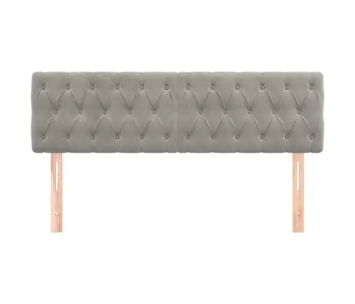 Gultas Galvgaļi, 2 Gab., 72 X 7 X 78/88 Cm, Gaiši Pelēks Samts Vidaxl