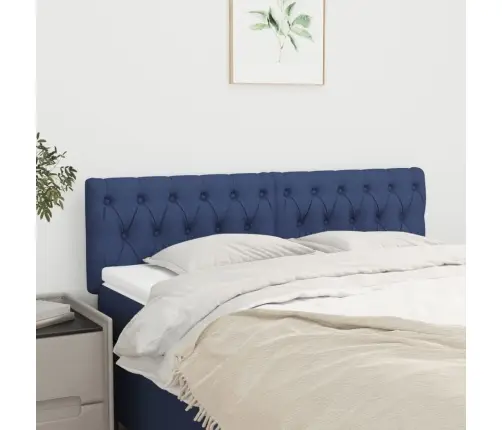 Gultas Galvgaļi, 2 Gab., 80X7X78/88 Cm, Zils Audums Vidaxl