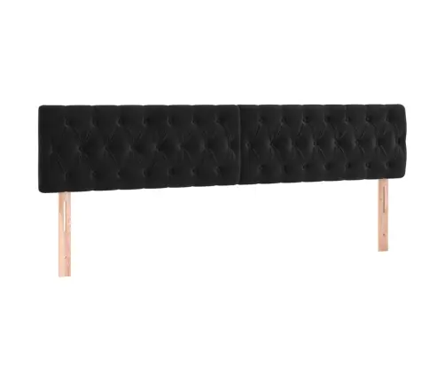 Voodipeatsid 2 Tk, Must, 90X7X78/88 cm Samet Voodipeatsid 2 Tk, Must, 90X7X78/88 cm Samet