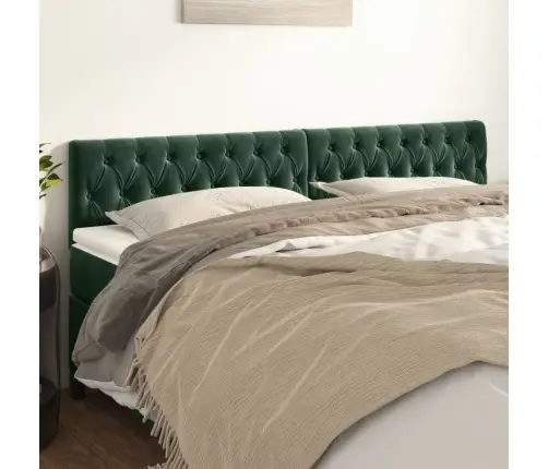 Voodipeatsid 2 Tk, Tumeroheline, 90X7X78/88 cm Samet