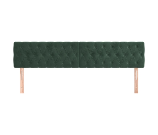 Voodipeatsid 2 Tk, Tumeroheline, 100X7X78/88 cm Samet