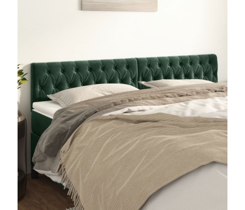 Voodipeatsid 2 Tk, Tumeroheline, 100X7X78/88 cm Samet