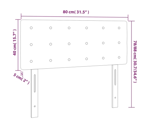 Gultas Galvgalis, 80X5X78/88 Cm, Pelēkbrūns Audums Vidaxl