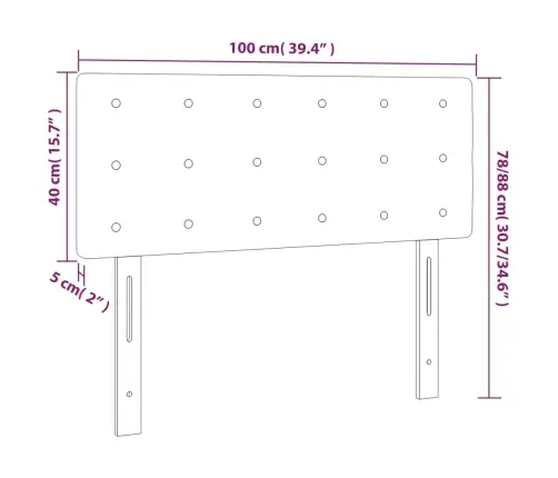Gultas Galvgalis, 100X5X78/88 Cm, Zils Audums Vidaxl