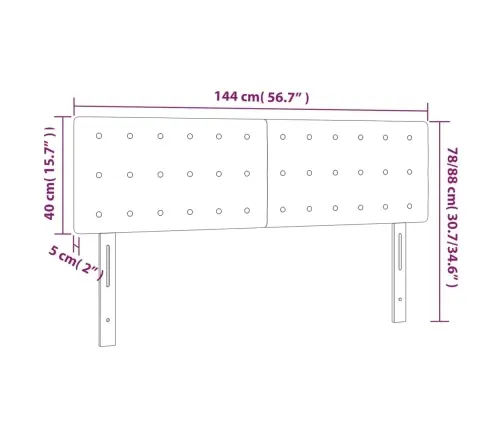 Gultas Galvgaļi, 2 Gab., 72X5X78/88 Cm, Melns Audums Vidaxl