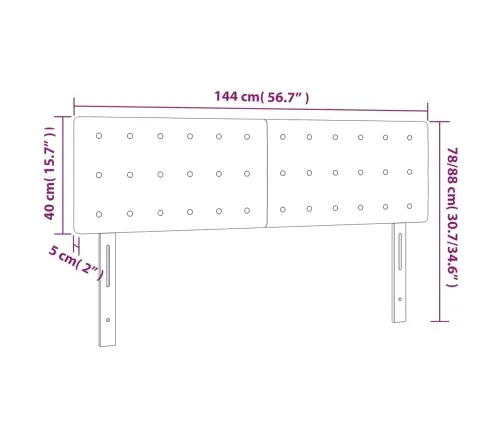 Voodipeatsid 2 Tk, Valge, 72X5X78/88 cm Kangas