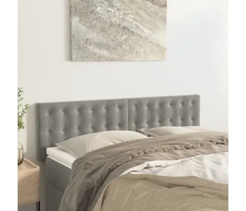 Gultas Galvgaļi, 2 Gab., 72X5X78/88 Cm, Gaiši Pelēks Samts Vidaxl