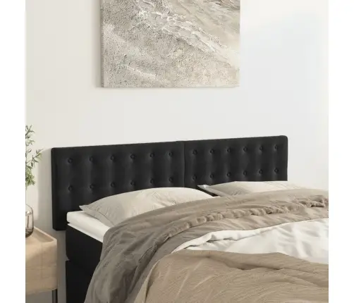 Voodipeatsid 2 Tk, Must, 72X5X78/88 cm Samet