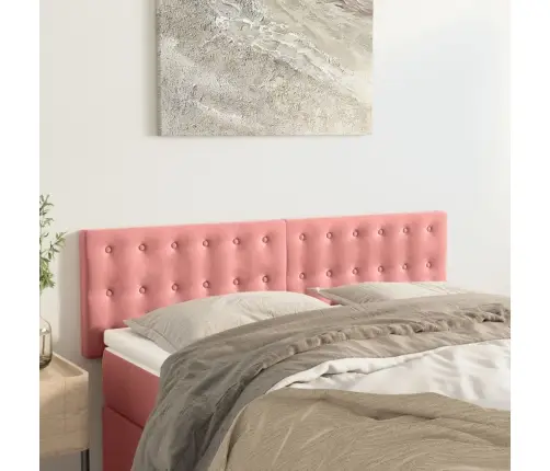 Galvūgalis, 2Vnt. Rožinės Spalvos, 72X5X78/88cm Aksomas