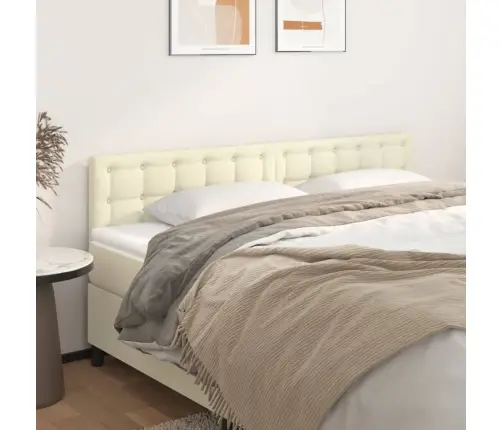 Gultas Galvgaļi, 2 Gab., 80X5X78/88 Cm, Krēmkrāsas Mākslīgā Āda Vidaxl