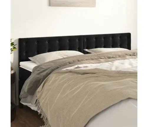 Voodipeatsid 2 Tk, Must, 80X5X78/88 cm Samet