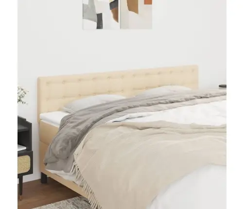 Gultas Galvgaļi, 2 Gab., 90X5X78/88 Cm, Krēmkrāsas Audums Vidaxl