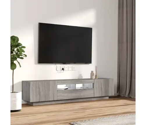 2-Daļīgs Tv Skapīšu Komplekts, Led, Pelēks, Inženierijas Koks Vidaxl