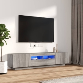 2-Daļīgs Tv Skapīšu Komplekts, Led, Pelēks, Inženierijas Koks Vidaxl