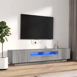 2-Daļīgs Tv Skapīšu Komplekts, Led, Pelēks, Inženierijas Koks Vidaxl