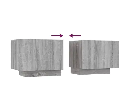 3-Daļīgs Tv Skapīšu Komplekts, Led, Pelēks, Inženierijas Koks Vidaxl