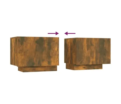 Tv Spintelių Komplektas, 3 Dalių, Dūminio Ąžuolo, Mediena