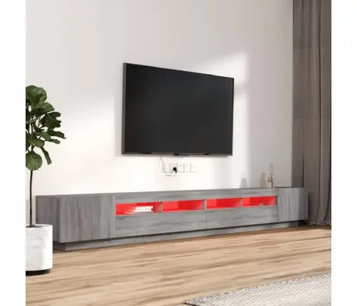 3-Daļīgs Tv Skapīšu Komplekts, Led, Pelēks, Inženierijas Koks Vidaxl