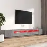 3-Daļīgs Tv Skapīšu Komplekts, Led, Pelēks, Inženierijas Koks Vidaxl