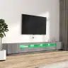 3-Daļīgs Tv Skapīšu Komplekts, Led, Pelēks, Inženierijas Koks Vidaxl