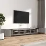 3-Daļīgs Tv Skapīšu Komplekts, Led, Pelēks, Inženierijas Koks Vidaxl