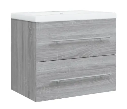 Skapītis Ar Iebūvētu Izlietni, Pelēka Ozola, Inženierijas Koks Vidaxl
